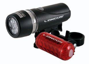 Купити КОМПЛЕКТ: Світло FIVE 5+5LED переднє Longus 5LED/4 ф-ції + заднє 5LED/4 ф-ції, чорний з доставкою по Україні