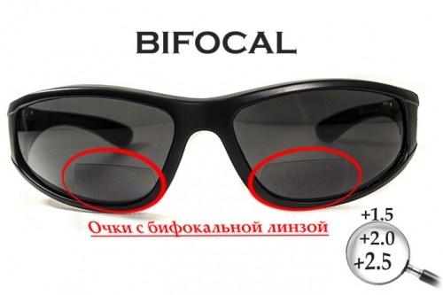 Біфокальні поляризаційні захисні окуляри 3в1 BluWater Winkelman-2 (+1.5) Polarize (gray) сірі