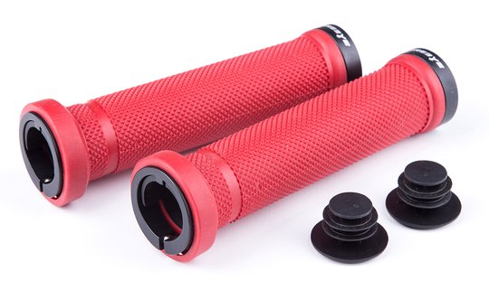 Купити З ШОУРУМУ! Ручки руля FireEye Stripper No.2 140 мм з замками червоний з доставкою по Україні