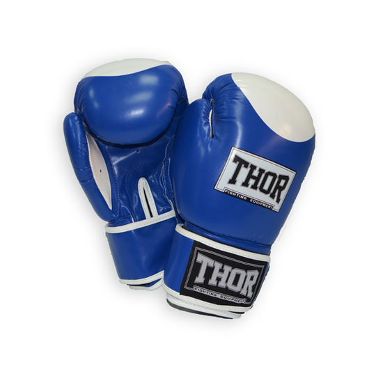 Перчатки боксерські THOR COMPETITION 14oz / шкіра / синьо-білі