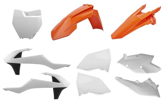 Пластик Polisport MX kit - KTM (16-) (Orange/White), KTM (90706)