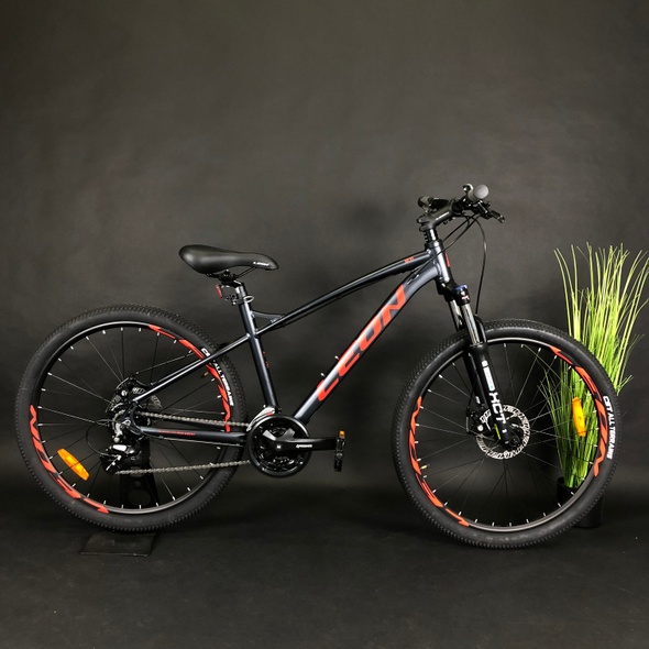 Купить Велосипед горный 26" Leon HT-90 16.5", Графитовый с красным матовым 2021 с доставкой по Украине
