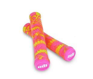 Купить Грипсы ODI Hucker Signature 160mm no Flange Yellow/Pink Swirl с доставкой по Украине