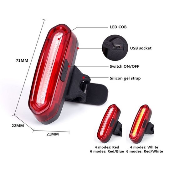 Купити Ліхтар габаритний задній (скло) BC-TL5434 LED, USB, (червоний) з доставкою по Україні