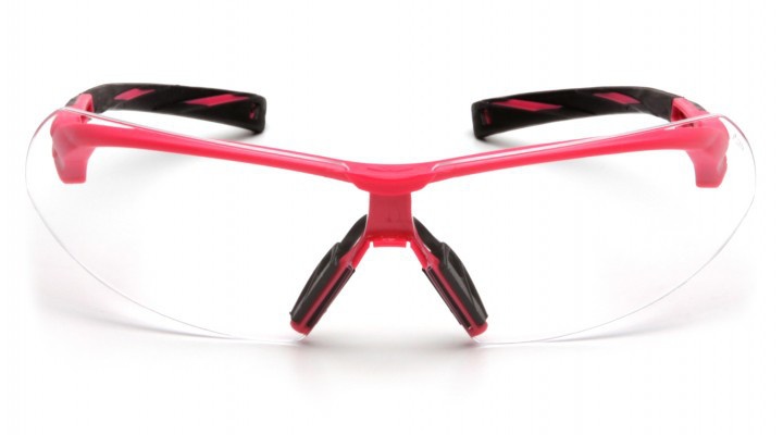 Окуляри захисні відкриті Pyramex Onix (clear) прозорі у рожевій оправі