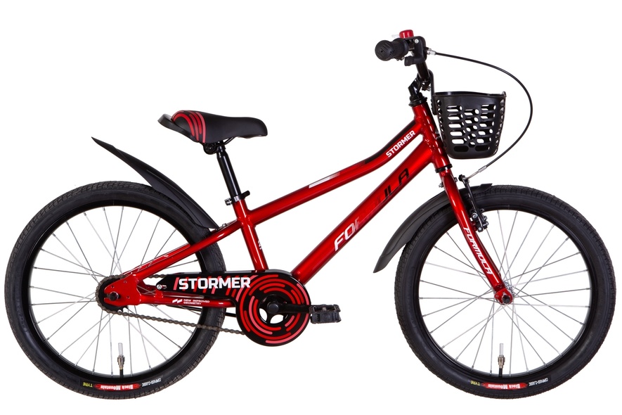 Купить Велосипед детский 20" Formula Stormer AL 2022, с крылом и корзиной, красный с доставкой по Украине