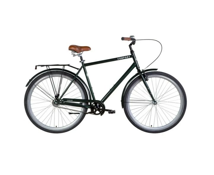 Купить Велосипед сталь 28 Dorozhnik COMFORT MALE Velosteel frame-22 зеленый с багажником задний St с крылом St 2024 с доставкой по Украине