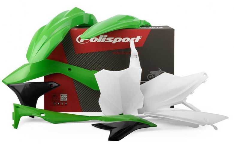 Пластик Polisport MX kit - Kawasaki (17-) (Green/White), Kawasaki