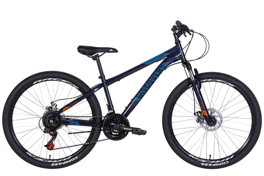 Купить Велосипед 26" Discovery RIDER AM DD 2022 (темно-синій з помаранчевим (м)) с доставкой по Украине