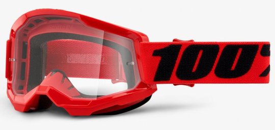 Дитячі очки 100% STRATA 2 Youth Goggle Red - Clear Lens, Clear Lens, Clear Lens