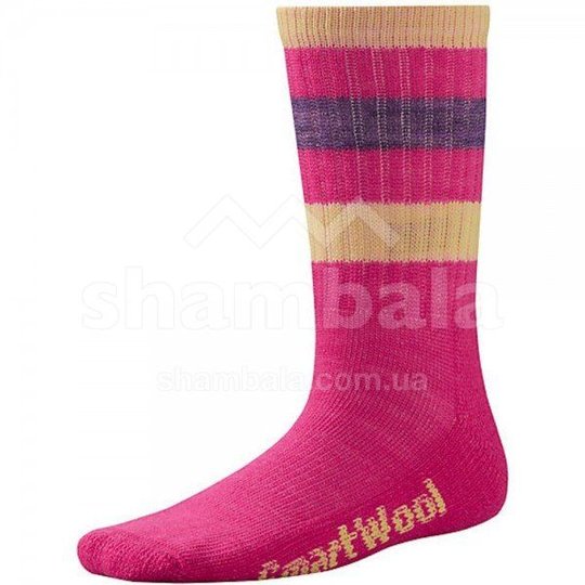 Купити Шкарпетки дитячі Smartwool Kid's Striped Hike Light Crew Socks, Bright Pink, S (SW SW136.684-S) з доставкою по Україні