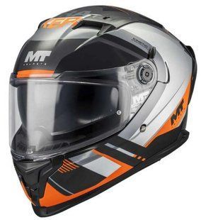 Мотошолом MT Braker SV Inception B4 сірий/помаранчевий, M