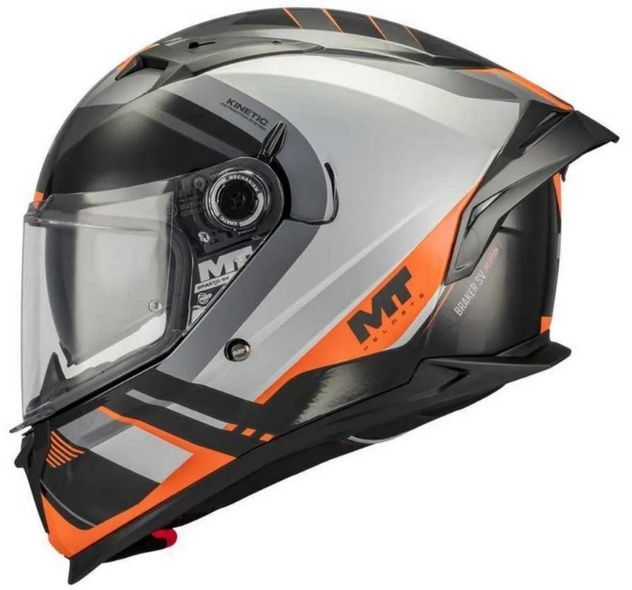 Мотошолом MT Braker SV Inception B4 сірий/помаранчевий, M