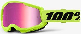 Очки 100% STRATA 2 Goggle (Neon Yellow), Mirror Pink Lens