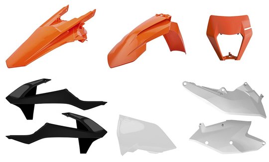 Пластик Polisport ENDURO kit - KTM (17-) (Orange/White), KTM