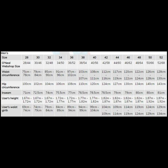 Штаны O`NEAL ELEMENT FACTOR (28/44) (Grey/Orange/Blue)