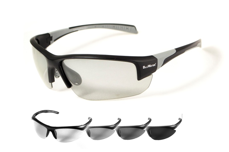 Фотохромні окуляри з поляризацією BluWater Samson-3 Polarized + Photochromic (gray), сірі