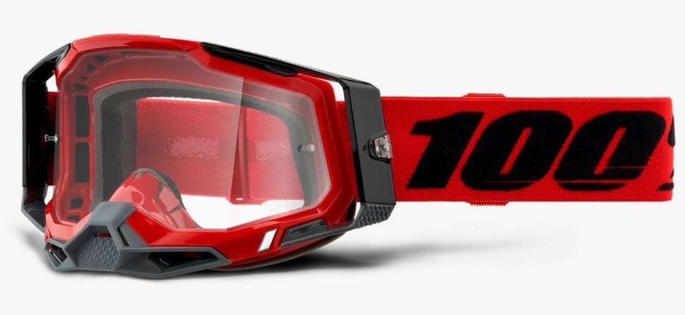 Окуляри 100% RACECRAFT 2 Goggle Red - Clear Lens, Clear Lens, Clear Lens