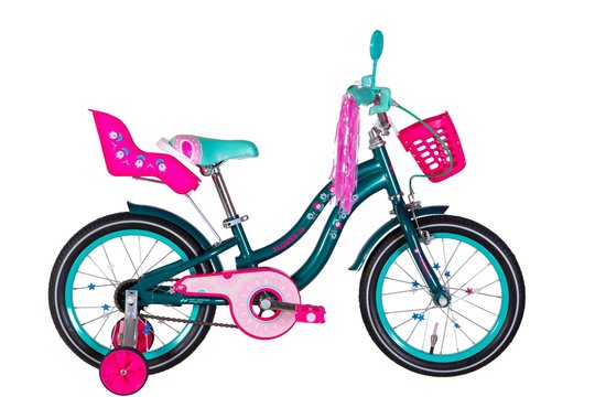 Купити Велосипед дитячий 16" Formula FLOWER PREMIUM ST рама-8,5" 2022, темно-зелений, з багажником для ляль з доставкою по Україні
