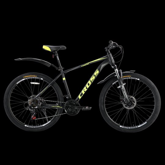 Купити Велосипед Cross Forest 27.5" 18" Чорний-Неоновий жовтий-Сірий з доставкою по Україні