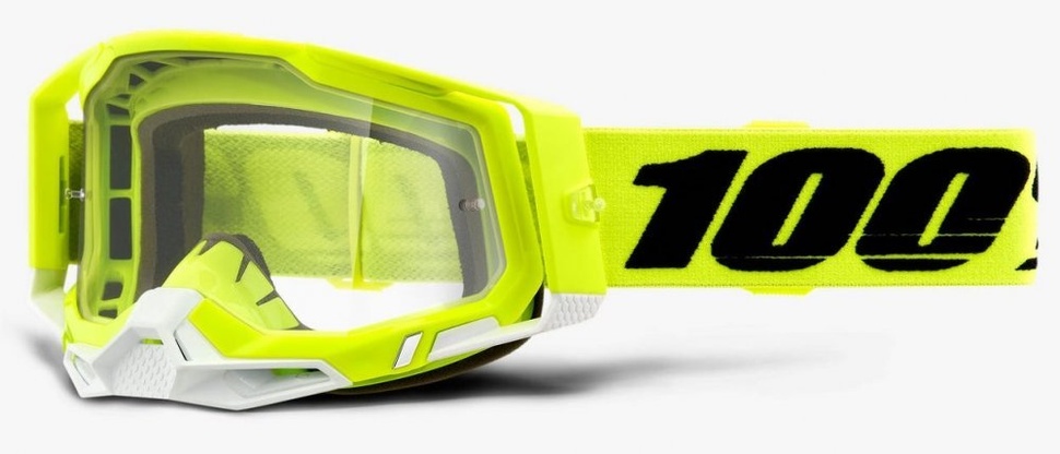 Окуляри 100% RACECRAFT 2 Goggle Fluo Yellow - Clear Lens, Clear Lens
