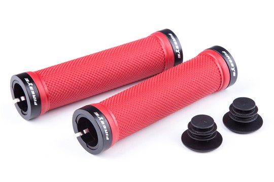 Купити Ручки руля FireEye Goosebumps-R 128 мм з замками червоний з доставкою по Україні