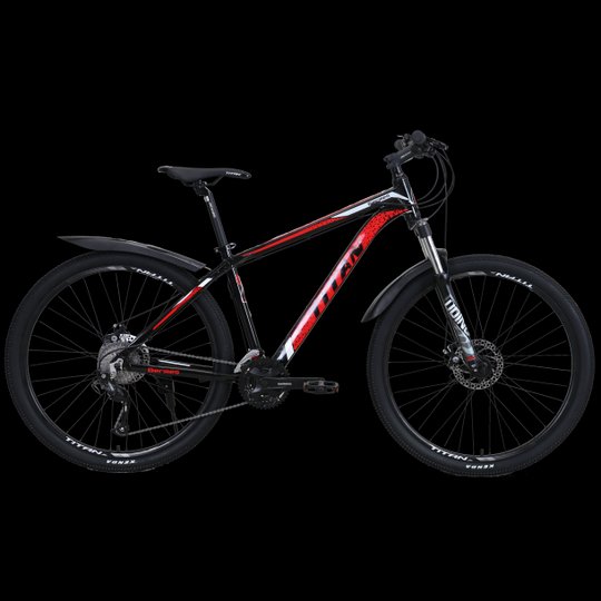 Купить Велосипед Titan Germes 27,5" 17" Чорний-Червоний с доставкой по Украине