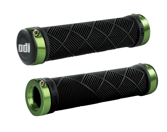 Купить Грипсы ODI Cross Trainer MTB Lock-On Bonus Pack Black w/Green Clamps, черные с зелеными замками с доставкой по Украине