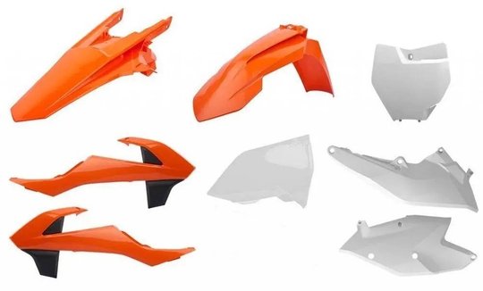 Пластик Polisport MX kit - KTM (16-) (Orange/White), KTM (90750)