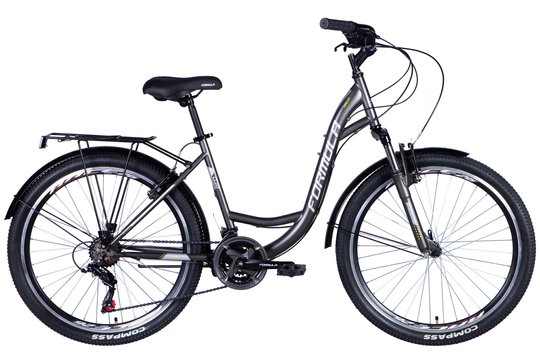 Купить Велосипед ST 26" Formula OMEGA AM Vbr рама- с багажником задн St с крылом St 2024 (темно-сріблястий (м)) с доставкой по Украине