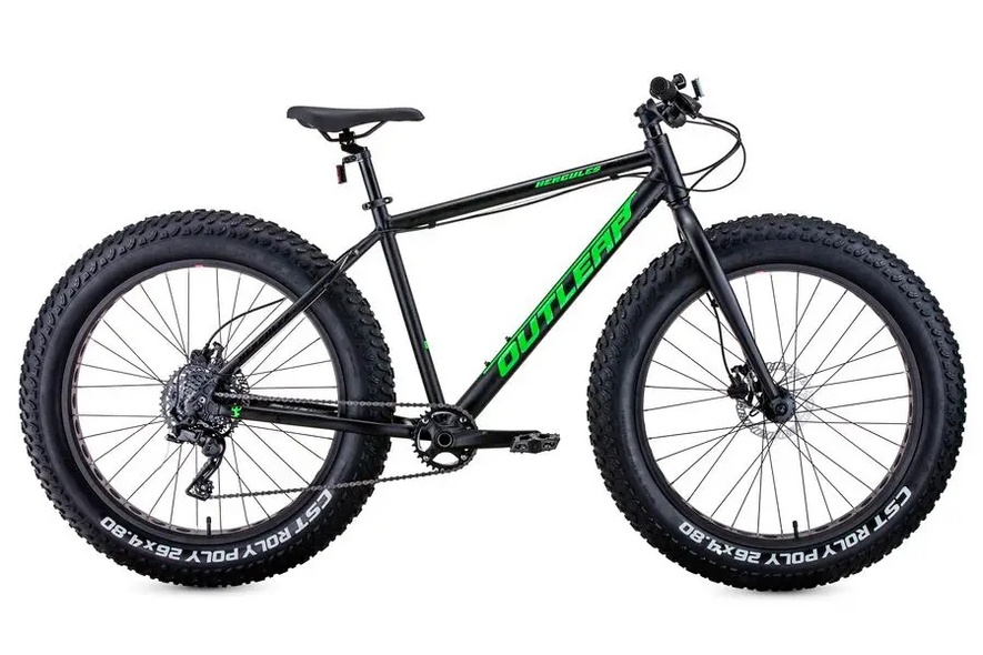 Купить Велосипед фетбайк 26" Outleap Hercules L 2021, черно-зеленый с доставкой по Украине