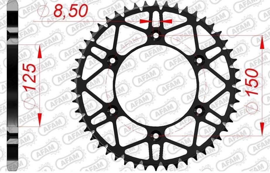Звезда AFAM 520 SLK-Steel Chainwheel - KTM (Black), 49z