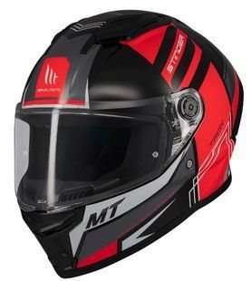 Мотошлем MT Stinger 2 Tron B15 черный/красный, S