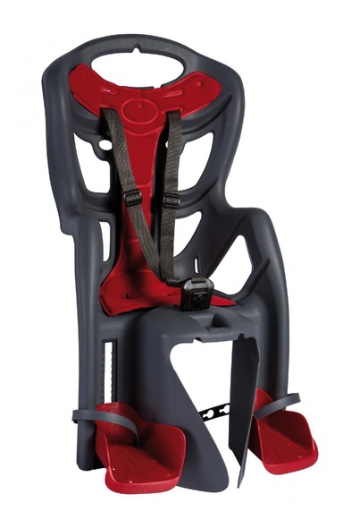 Купити Сидіння задн. Bellelli Pepe Standart Multifix до 22кг, чорне з червоною підкладкою з доставкою по Україні