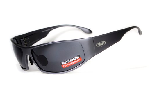 Очки защитные открытые Global Vision BAD-ASS-1 GunMetal (gray) серые в тёмной металлической оправе