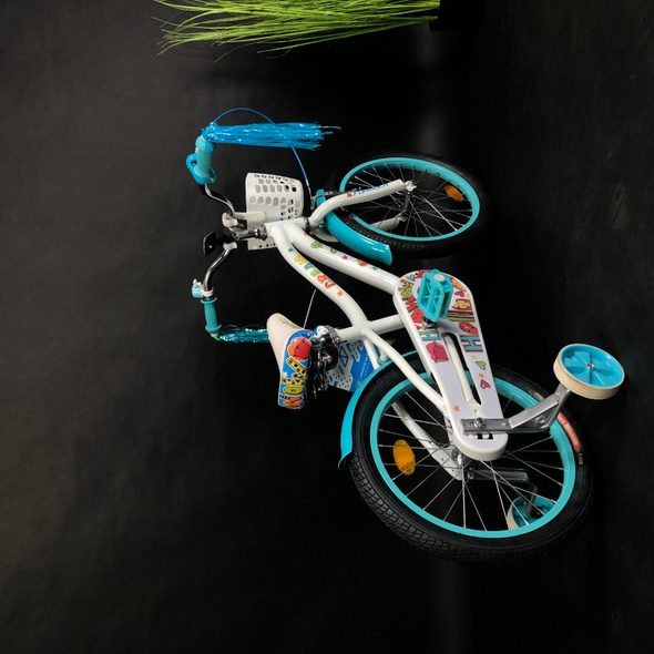 Купить Велосипед детский 18" Formula Cream AL с крылом и корзиной 2020, белый с аквамариновым с доставкой по Украине