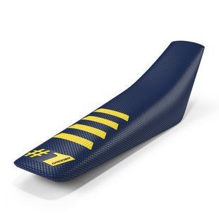 Чохол для мотосидіння Onegripper - RIBBED Dark Blue/Yellow