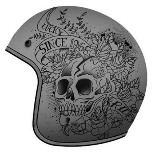 Шолом MT Jet Le Mans 2 SV Skull and Roses Grey Mat, S