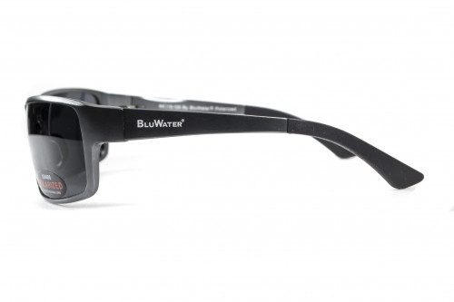 Окуляри поляризаційні BluWater Alumination-1 Gun Metal Polarized (gray) чорні в темній оправі