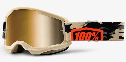 Окуляри 100% STRATA 2 Goggle Kombat - True Gold Lens, Mirror Lens (50028-00007), Mirror Lens