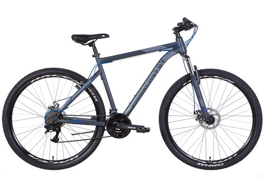 Купити Велосипед 29" Discovery TREK AM DD 2022 темно-сірий із синім м з доставкою по Україні