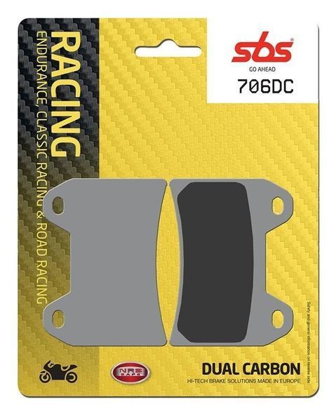 Тормозные колодки SBS Road Racing Front Brake Pads, Dual Carbon (706DC)