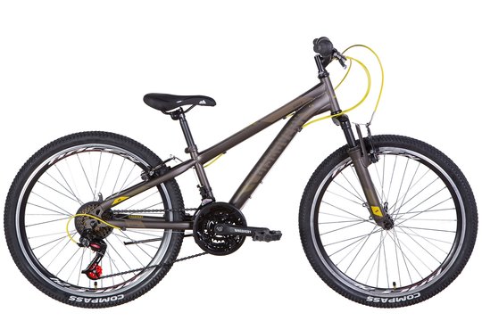 Купити Велосипед 24" Discovery RIDER AM 2022 темно-срібний з жовтим м з доставкою по Україні