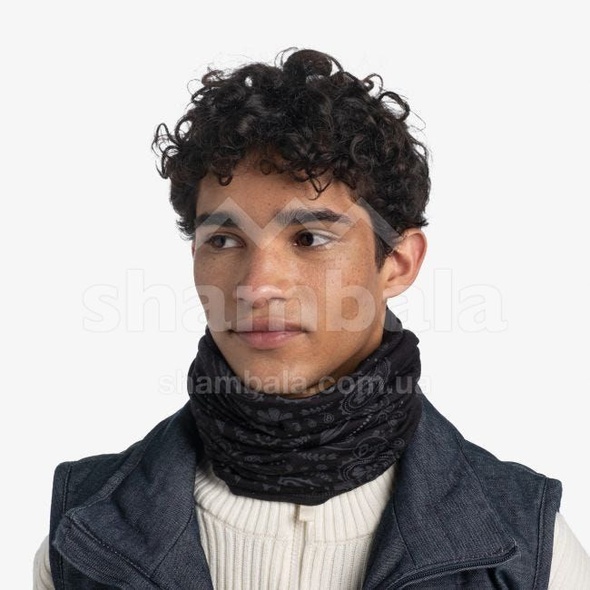 Lightweight Merino Wool Cachmere Black шарф, One Size, Шарф-труба (Бафф), Вовна