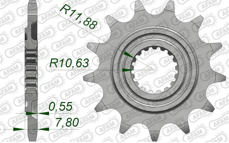 Зірка AFAM Standard Chainwheel 520 - Honda, 13z (20324-13)