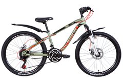 Купити Велосипед 24" Discovery FLINT AM DD 2021 (хаки с красным (м)) з доставкою по Україні