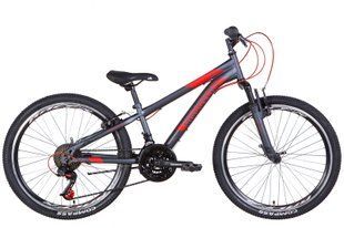 Купити Велосипед 24" Discovery RIDER AM 2022 темно-срібний з червоним м 135-150 см з доставкою по Україні