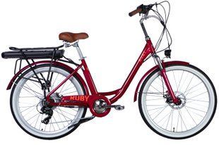 Купити Велосипед з електроприводом 26" AL Dorozhnik eRUBY DD FR рама-17" 36B 17.5А*г 500Вт бордовий YS 7496 2025 з доставкою по Україні