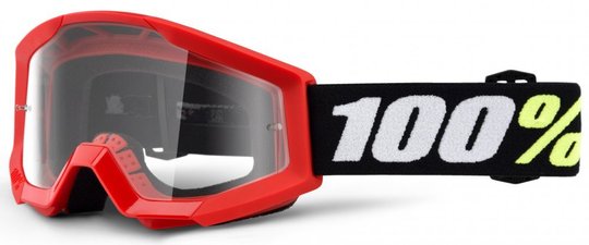 Дитячі очки 100% STRATA MINI Goggle Red - Clear Lens, Clear Lens, Clear Lens