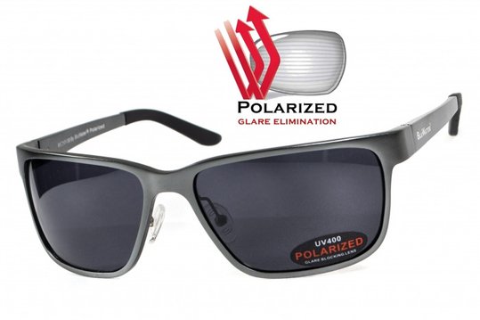 Окуляри поляризаційні BluWater Alumination-2 Gun Metal Polarized (gray) чорні в темній оправі